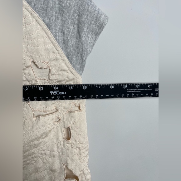 Anthropologie Saturday Sunday Millie Quilted Cut Out Gray Crewneck Top Sz Small - Picture 5 of 10